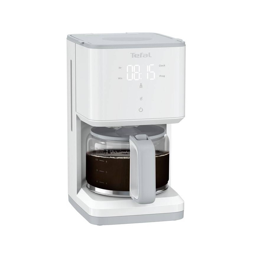 Tefal - Cafetera de goteo con pantalla LCD SENSE 1000W/230V blanco