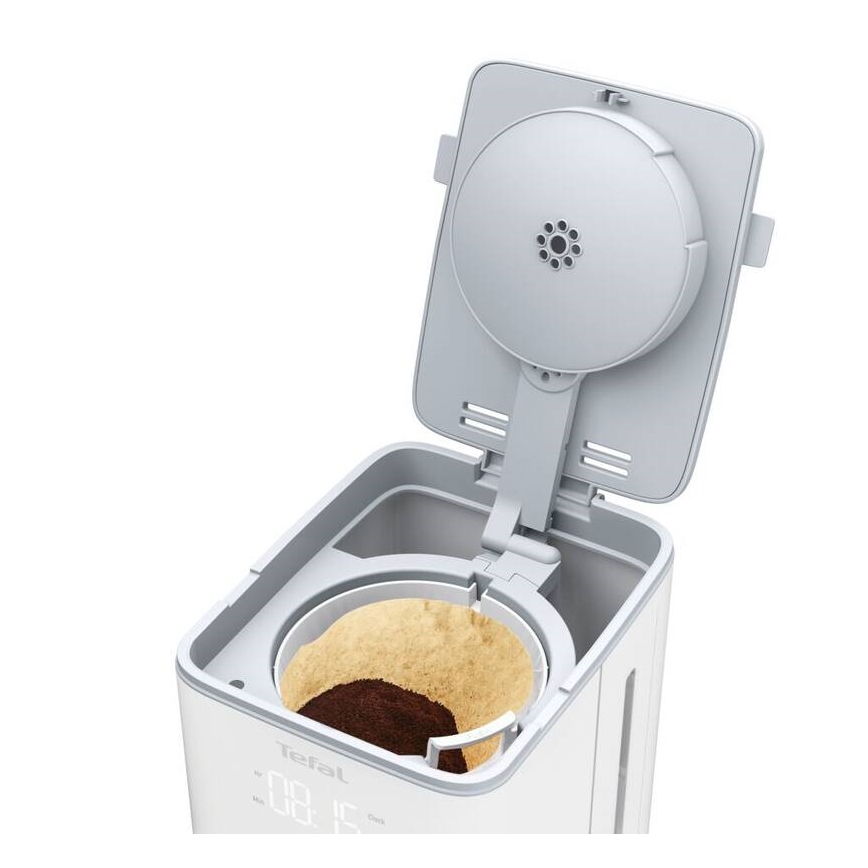 Tefal - Cafetera de goteo con pantalla LCD SENSE 1000W/230V blanco