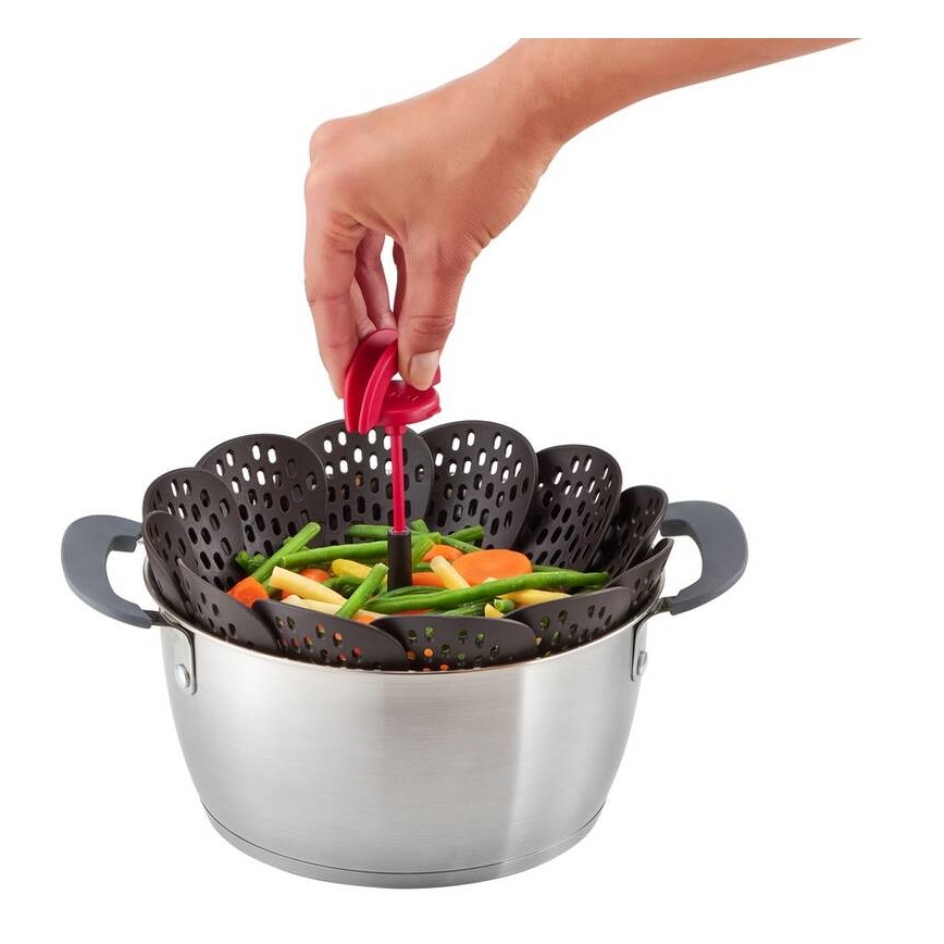 Tefal - Cesta para cocinar al vapor INGENIO negro/rojo