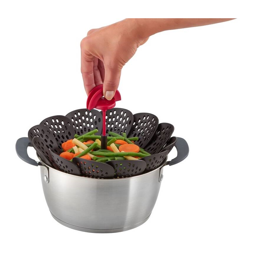 Tefal - Cesta para cocinar al vapor INGENIO negro/rojo
