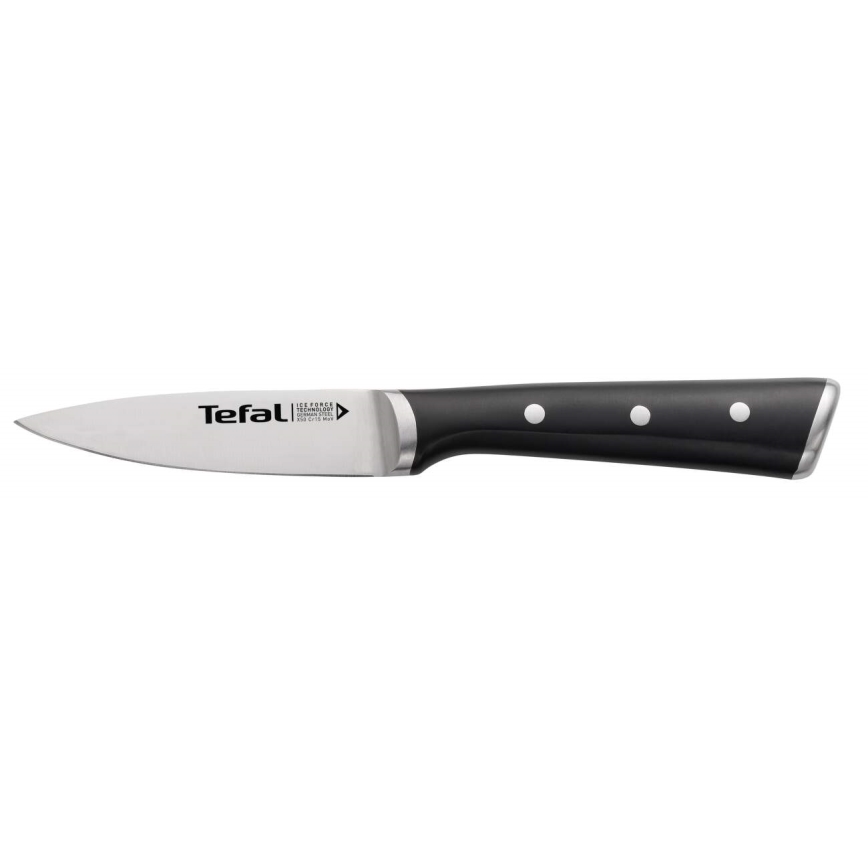 Tefal - Cuchillo de acero inoxidable ICE FORCE 9 cm cromo brillante/negro