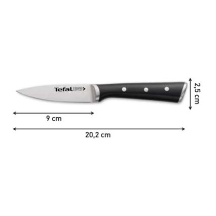 Tefal - Cuchillo de acero inoxidable ICE FORCE 9 cm cromo brillante/negro
