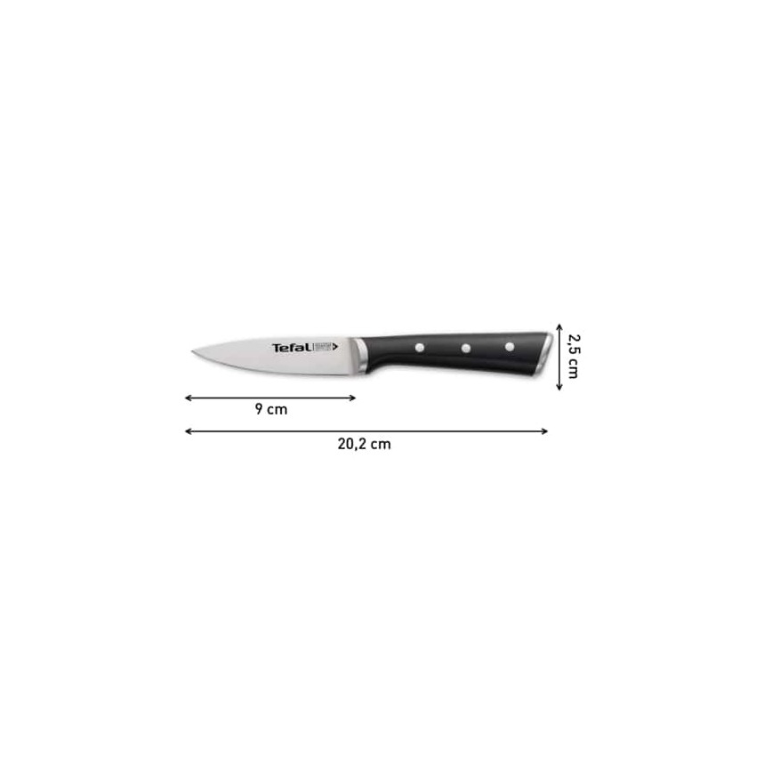 Tefal - Cuchillo de acero inoxidable ICE FORCE 9 cm cromo brillante/negro