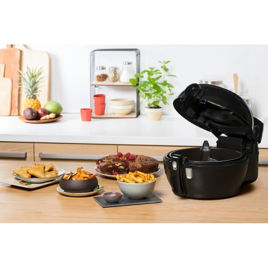 Tefal - Freidora de aire caliente ACTIFRY GENIUS DUAL MOTION 1,2l 1350W/230V negro