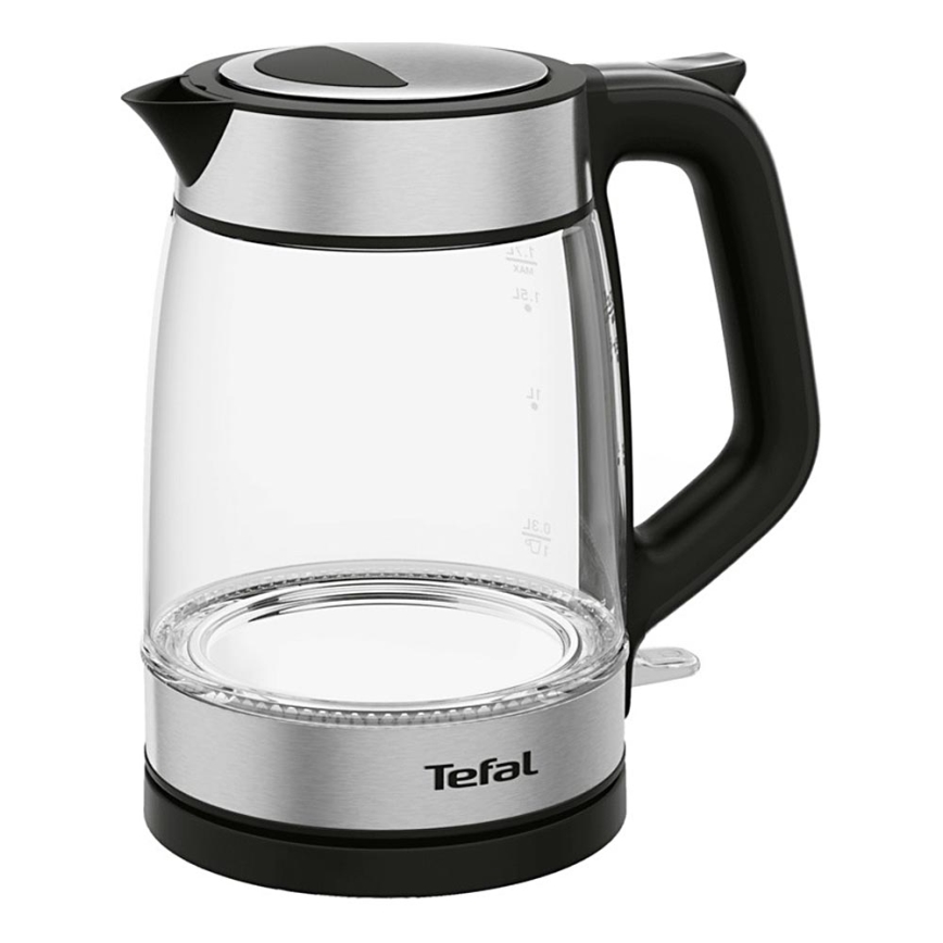Tefal - Hervidor GLASS 1,7l 2200W/230V negro/acero inoxidable