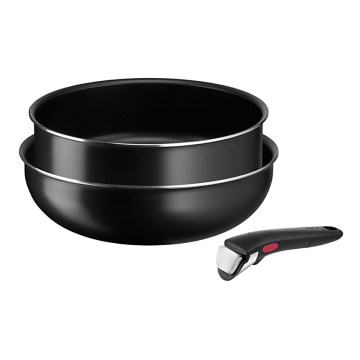 Tefal - Juego de sartenes 3 pz INGENIO EASY COOK & CLEAN BLACK