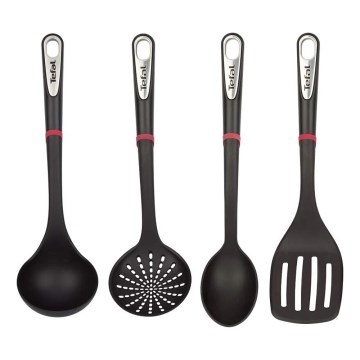 Tefal - Juego de utensilios de cocina 4 pz INGENIO negro