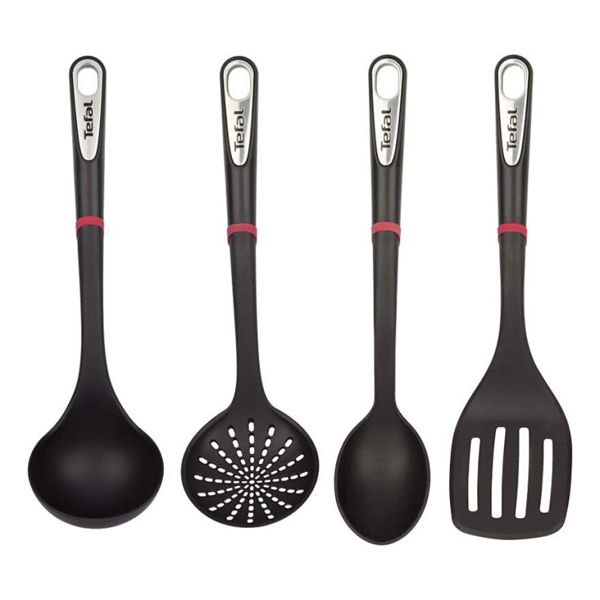 Tefal Juego de 2 piezas de acero inoxidable, utensilios de cocina de 9.4 in  y 11.0 in, Comfort Max, sartenes, paquete variado, color negro