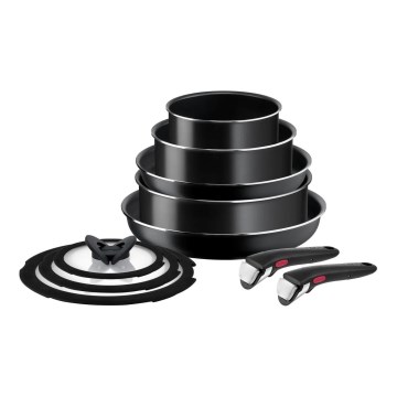 Tefal - Juego de vajilla 10 pz INGENIO EASY COOK & CLEAN BLACK