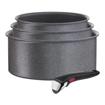 Tefal - Juego de vajilla 4 pz INGENIO BLACK STONE