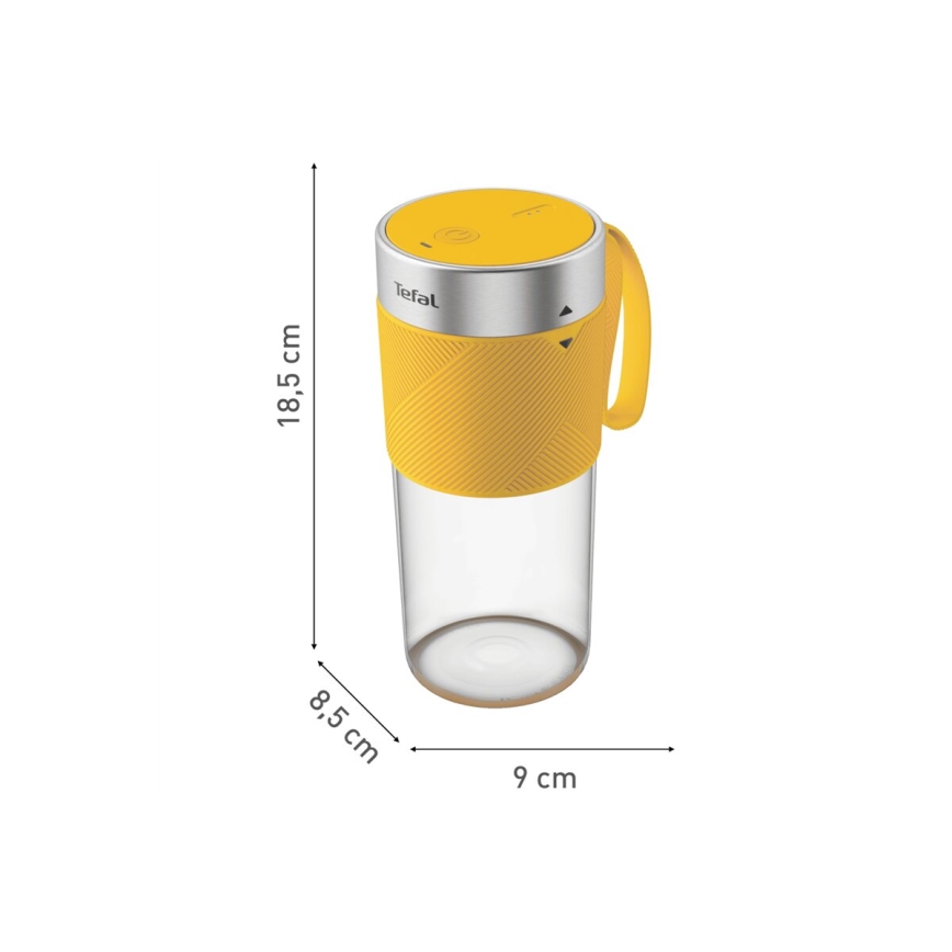 Tefal - Licuadora para batidos BLENDFORCE 50W/5V 1200 mAh amarillo