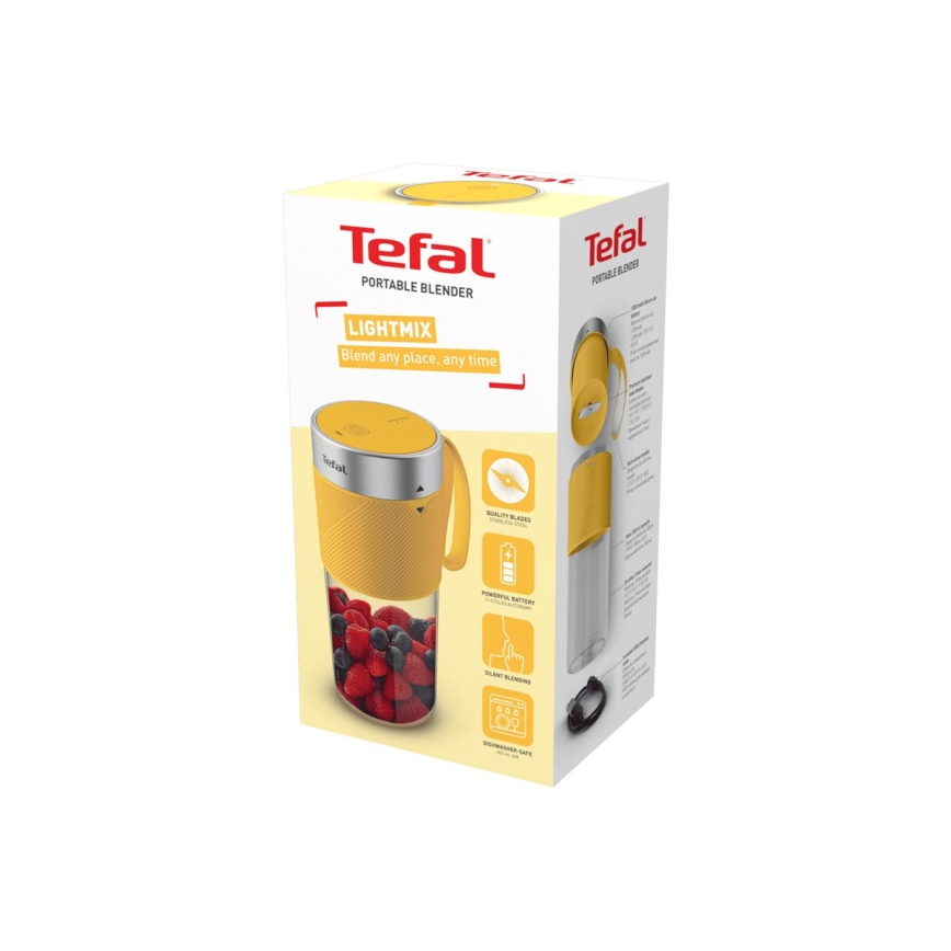 Tefal - Licuadora para batidos BLENDFORCE 50W/5V 1200 mAh amarillo