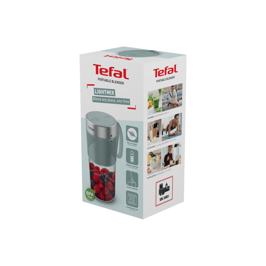 Tefal - Licuadora para batidos BLENDFORCE 50W/5V 1200 mAh menta
