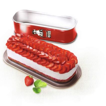 Tefal - Molde plegable ovalado para repostería DELIBAKE 30x11 cm rojo