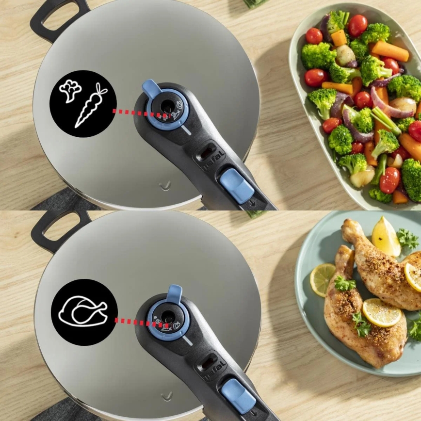 Tefal - Olla a presión 4 l SECURE TRENDY acero inoxidable