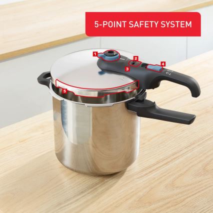 Tefal - Olla a presión 8 l SECURE TRENDY acero inoxidable