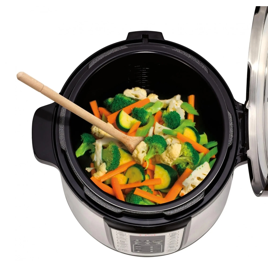 Tefal - Olla a presión eléctrica multifunción ALL IN ONE POT 1100W/230V cromo mate/negro
