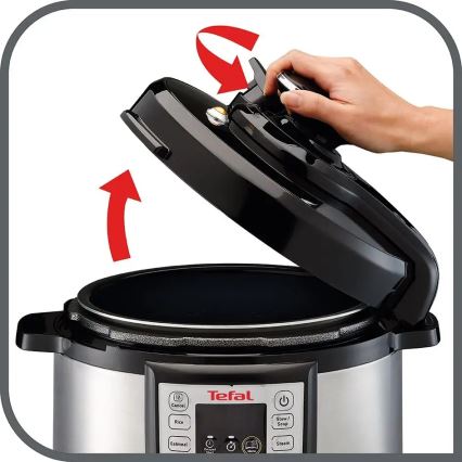 Tefal - Olla a presión eléctrica multifunción ALL IN ONE POT 1100W/230V cromo mate/negro