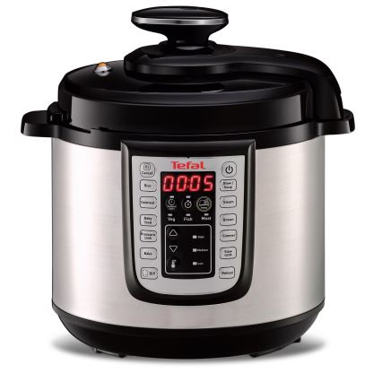 Tefal - Olla a presión eléctrica multifunción ALL IN ONE POT 1100W/230V cromo mate/negro
