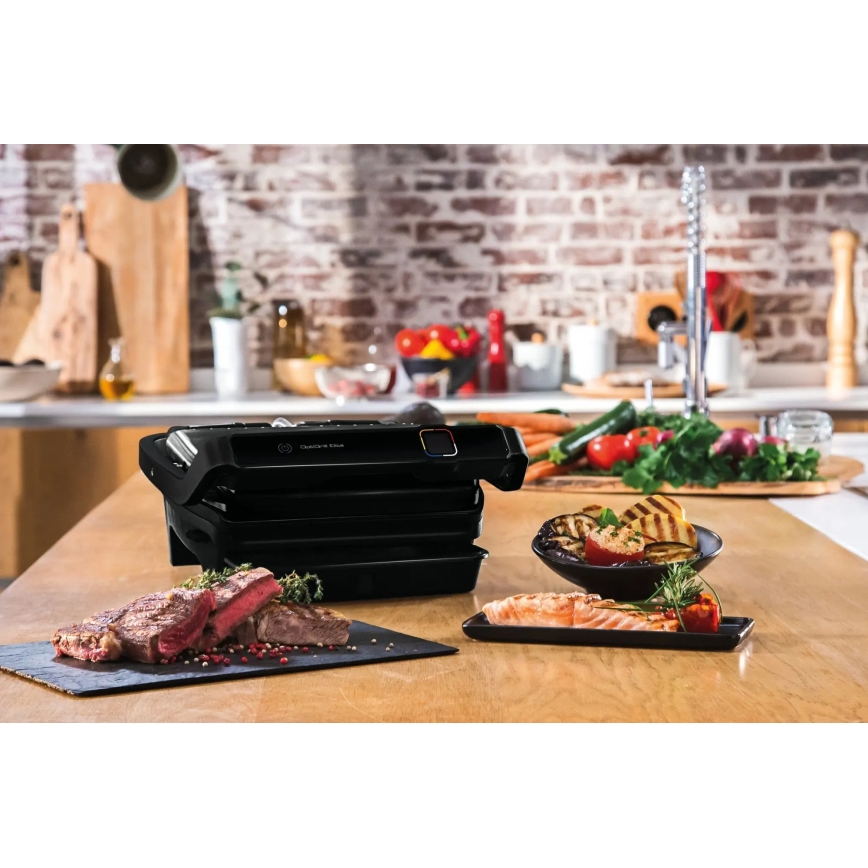 Tefal - Parrilla de contacto OPTIGRILL ELITE 2000W/230V negro