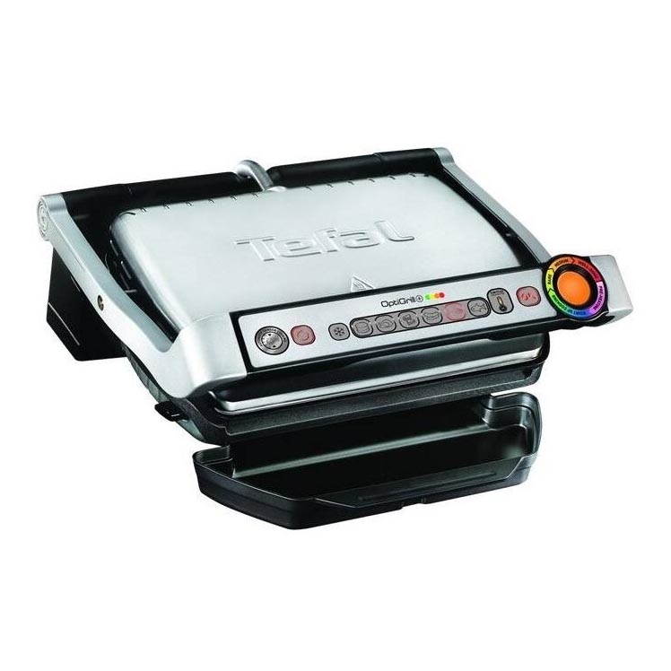 Tefal - Parrilla de contacto OPTIGRILL+ INOX WAFFLES 2000W/230V negro/cromo