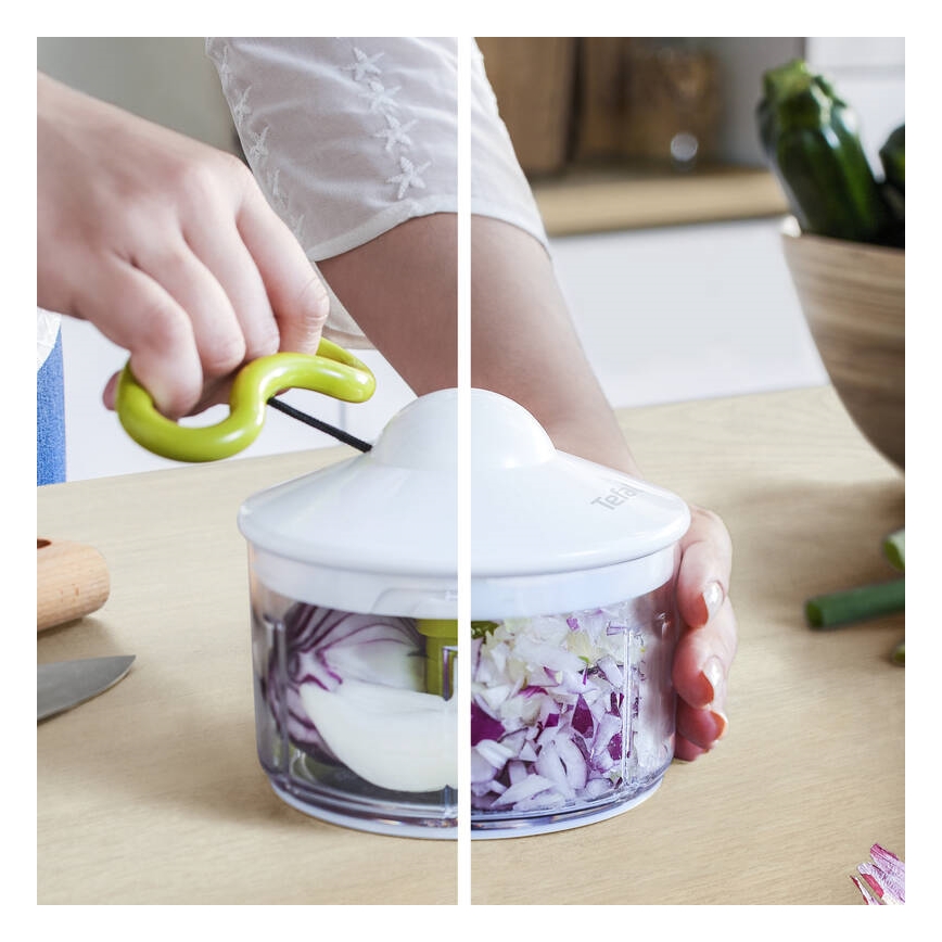Tefal - Picadora manual 5 SECOND CHOPPER 500 ml Verde/blanco