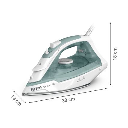 Tefal - Plancha de vapor VIRTUO 2000W/230V verde