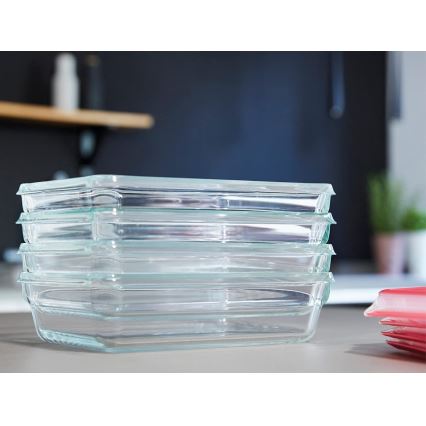 Tefal - Recipiente de comida 0,8 l MSEAL GLASS rojo/tarros