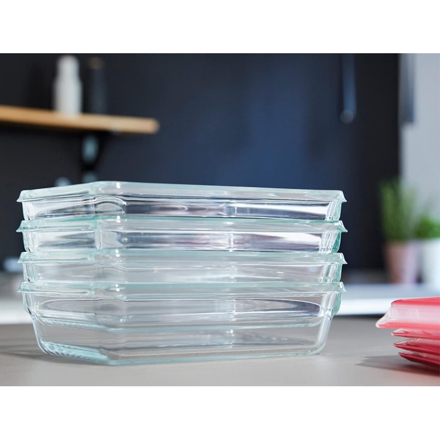 Tefal - Recipiente de comida 0,8 l MSEAL GLASS rojo/tarros