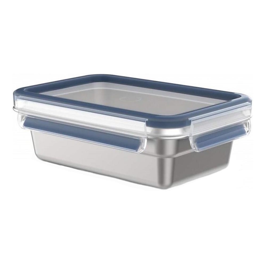 Tefal - Recipiente de comida 0,8 l MSEAL STEEL azul/acero inoxidable