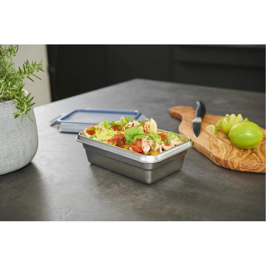 Tefal - Recipiente de comida 0,8 l MSEAL STEEL azul/acero inoxidable