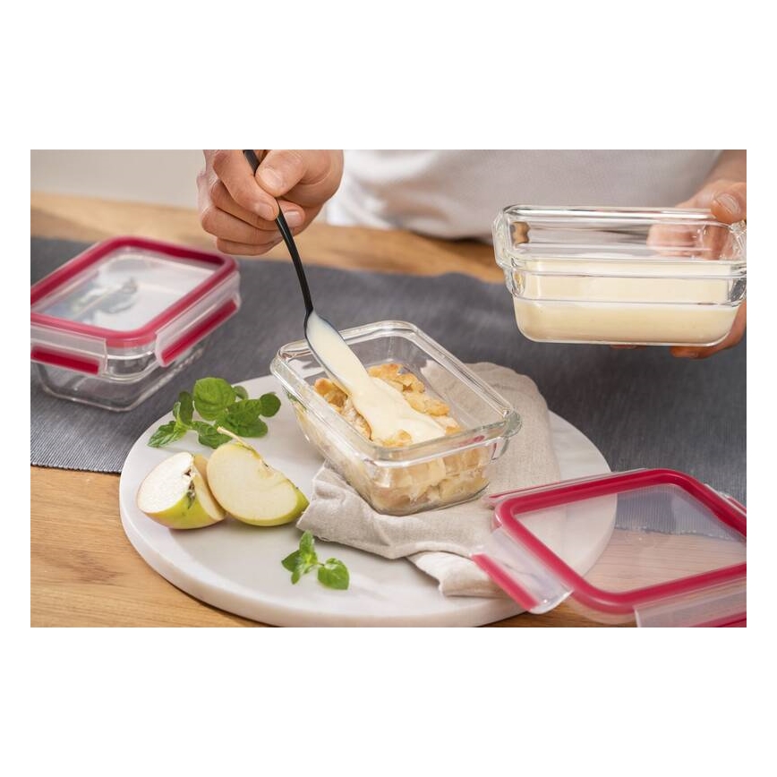 Tefal - Recipiente de comida 1,1 l MSEAL GLASS rojo/tarros