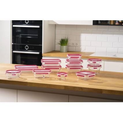 Tefal - Recipiente de comida 1,1 l MSEAL GLASS rojo/tarros