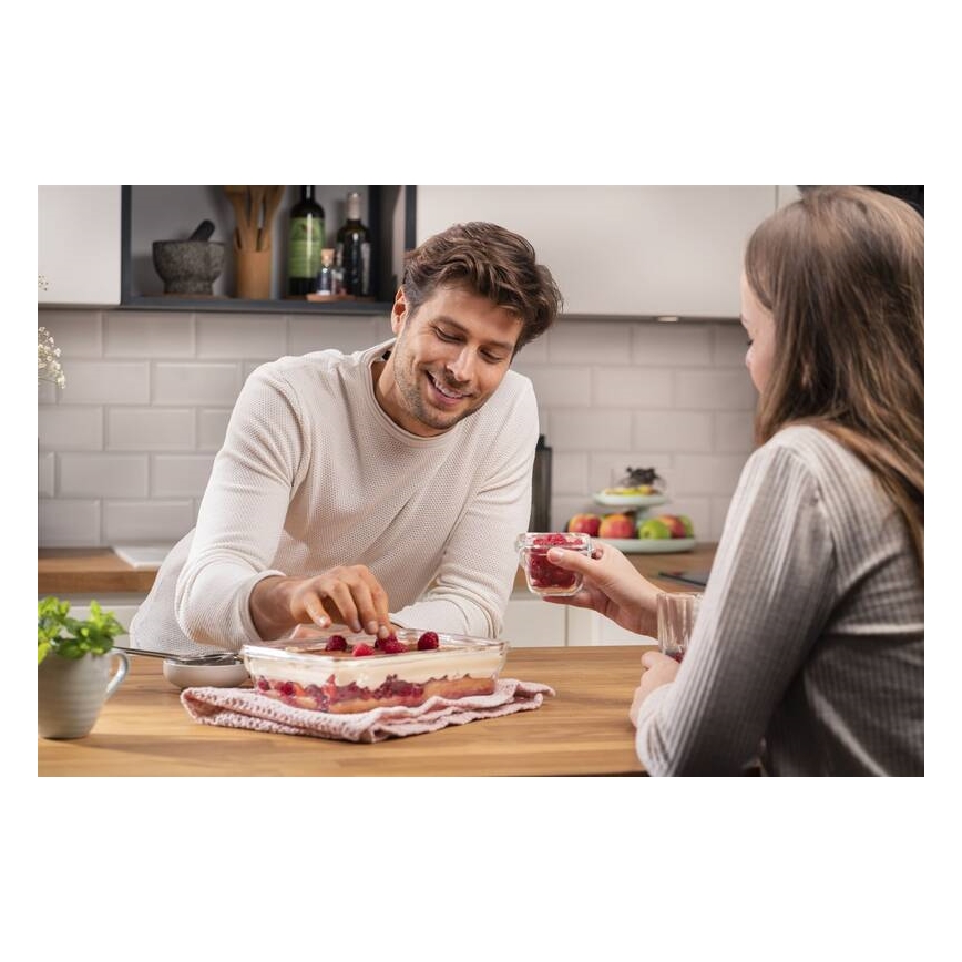 Tefal - Recipiente de comida 2 l MSEAL GLASS rojo/tarros