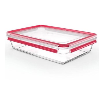 Tefal - Recipiente de comida 3 l MSEAL GLASS rojo/tarros