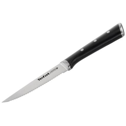 Tefal - SET 4x Cuchillo para carne de acero inoxidable ICE FORCE 11 cm cromo brillante/negro