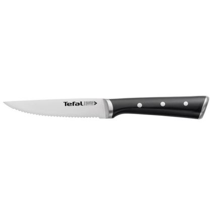 Tefal - SET 4x Cuchillo para carne de acero inoxidable ICE FORCE 11 cm cromo brillante/negro