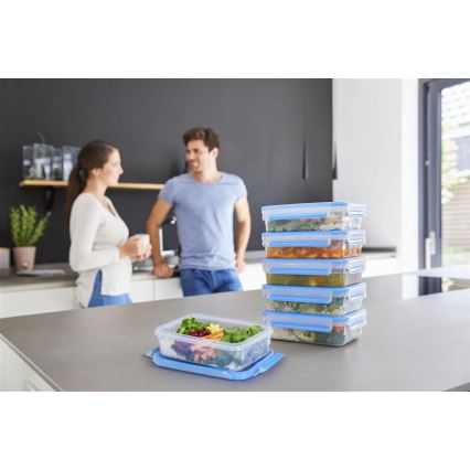 Tefal - SET 6x Recipiente de comida 0,8 l MASTER SEAL FRESH azul