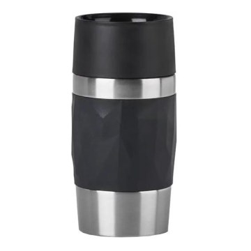 Tefal - Taza térmica 300 ml COMPACT MUG acero inoxidable/negro