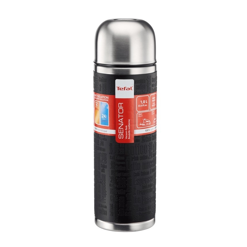 Tefal - Termo con una taza 1 l SENATOR acero inoxidable/negro