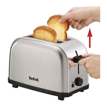 Tefal - Tostadora con dos agujeros ULTRA MINI 700W/230V cromo mate
