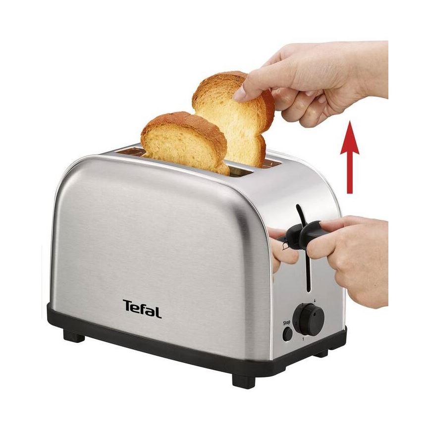 Tefal - Tostadora con dos agujeros ULTRA MINI 700W/230V cromo mate