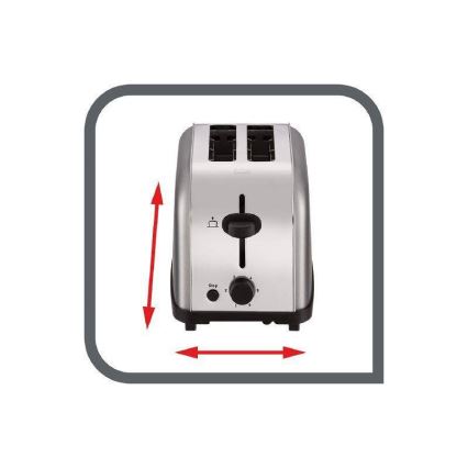 Tefal - Tostadora con dos agujeros ULTRA MINI 700W/230V cromo mate