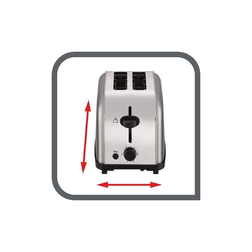 Tefal - Tostadora con dos agujeros ULTRA MINI 700W/230V cromo mate