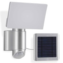 Telefunken 304704TF - Proyector LED solar de pared con sensor LED/6W/3,7V IP44 plata