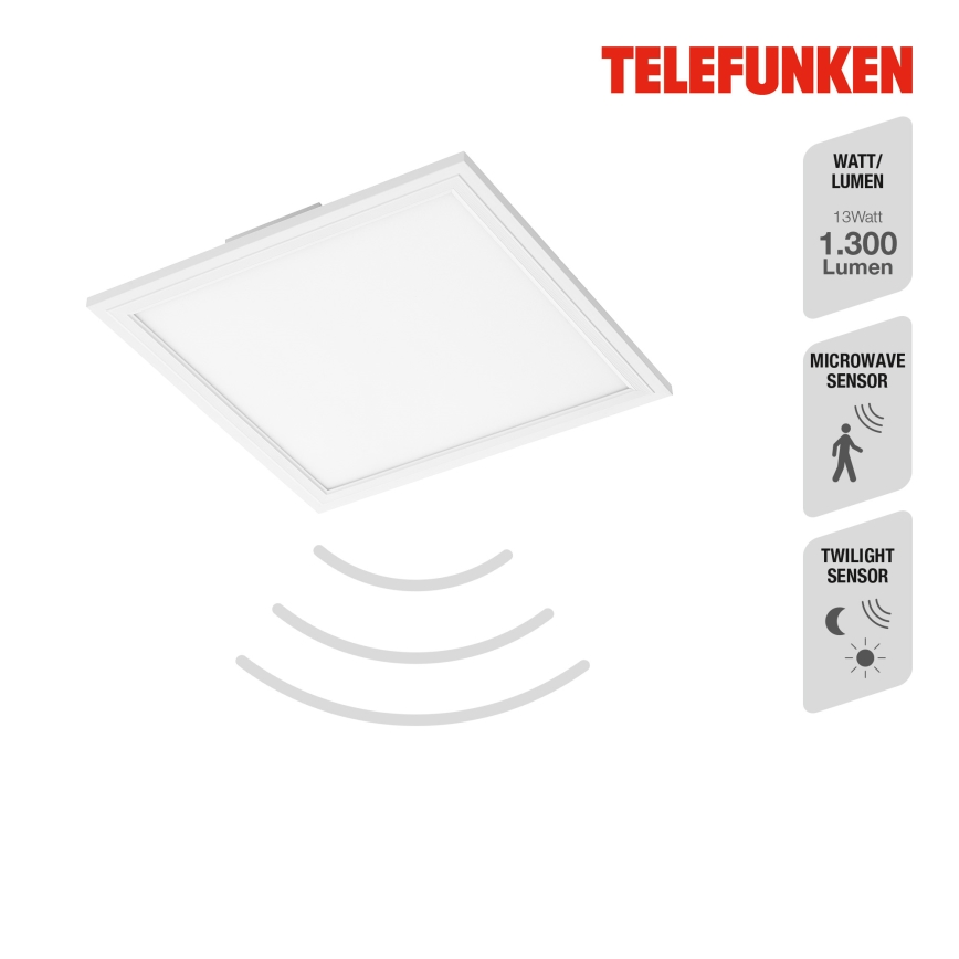Telefunken 308606TF - Panel LED fijo con sensor LED/13W/230V