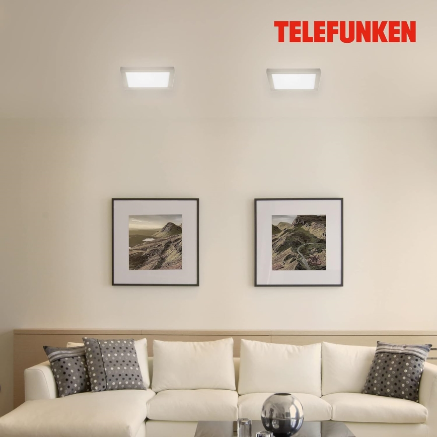 Telefunken 309602TF - Plafón LED RGBW regulable LED/18W/230V 2700-6500K Wi-Fi Tuya