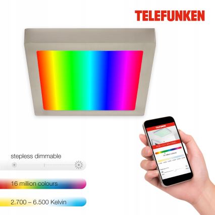 Telefunken 309602TF - Plafón LED RGBW regulable LED/18W/230V 2700-6500K Wi-Fi Tuya