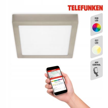 Telefunken 309602TF - Plafón LED RGBW regulable LED/18W/230V 2700-6500K Wi-Fi Tuya