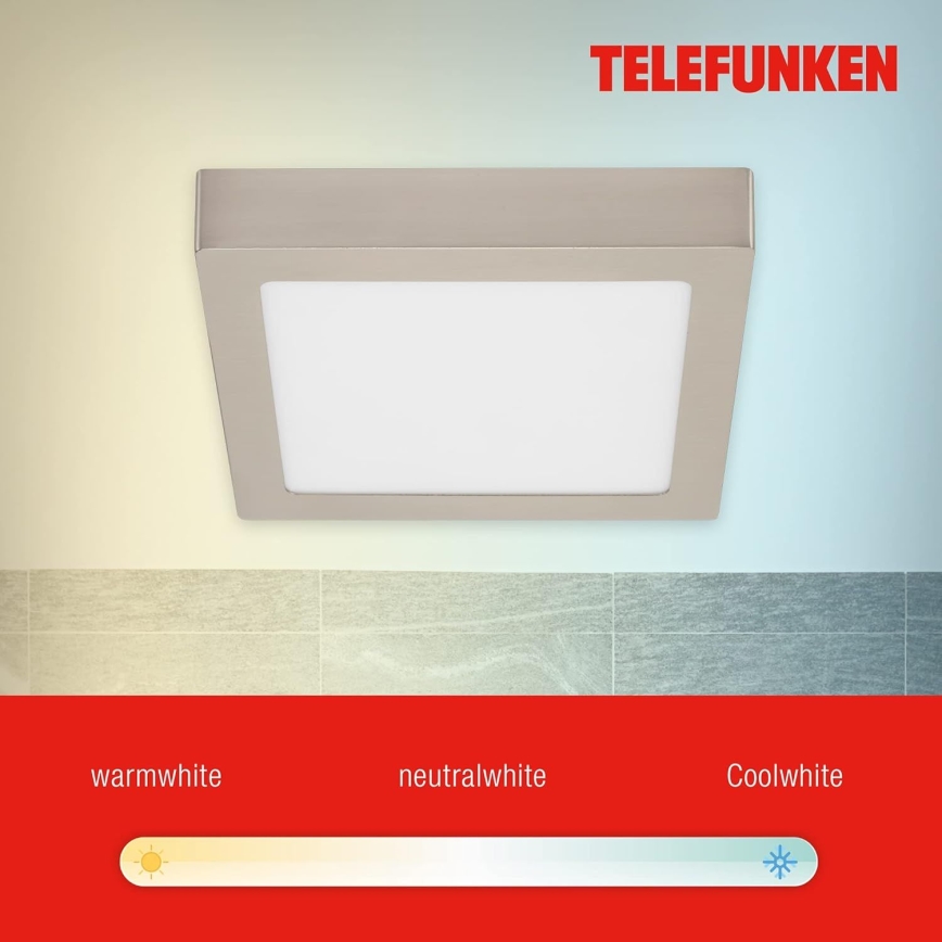 Telefunken 309602TF - Plafón LED RGBW regulable LED/18W/230V 2700-6500K Wi-Fi Tuya